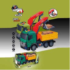 Машина музична 687-61 A (24/2) 2 види, “Вантажівка“, підсвічування, звукові ефекти, інерційний механізм, рухомі деталі, в коробці