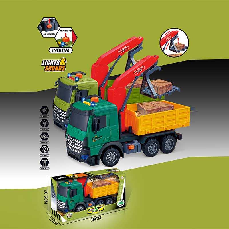 Машина музична 687-61 A (24/2) 2 види, “Вантажівка“, підсвічування, звукові ефекти, інерційний механізм, рухомі деталі, в коробці