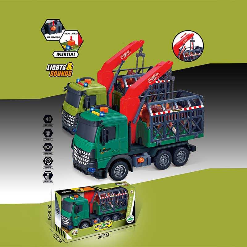 Машина музична 687-61 C (24/2) 2 кольори, “Вантажівка“, підсвічування, звукові ефекти, інерція, рухомі деталі, фігурки тварин, в коробці, ВИДАЄТЬСЯ МІКС 