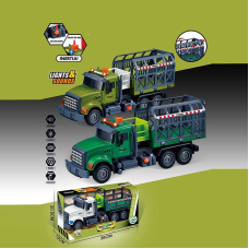 Машина музична 687-63 A (24/2) 2 кольори, “Вантажівка“, підсвічування, звукові ефекти, механічне підіймання кузова, інерція, в коробці, ВИДАЄТЬСЯ МІКС ВИДІВ