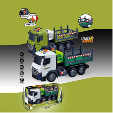 Машина музична 687-63 C (24/2) 2 кольори, “Вантажівка“, підсвічування, звукові ефекти, механічне підіймання кузова, інерція, рухомі деталі, в коробці, ВИДАЄТЬСЯ МІКС ВИДІВ