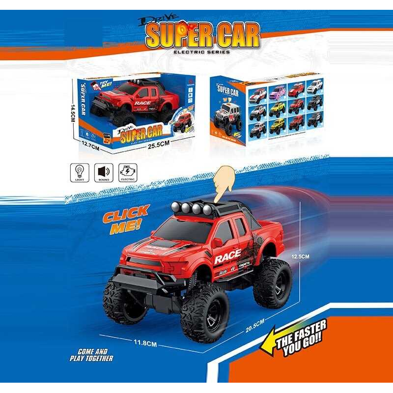 Машина музична E 25-7 (60/2) світло, звук, їздить вперед та назад, гумові колеса, масштаб 1:18, в коробці