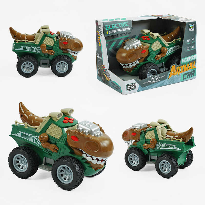 Машина музична SY 200-22 (48/2) “Динозавр“, звуки, самостійно їздить, підсвічування, рухає хвостом і щелепою, в коробці