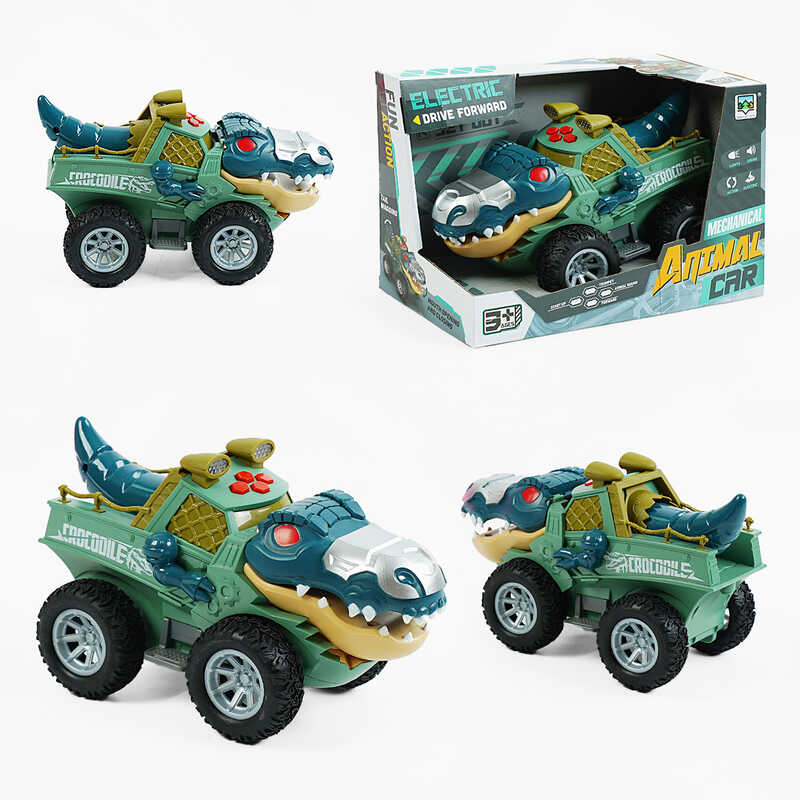 Машина музична SY 200-23 (48/2) “Динозавр“, звуки, самостійно їздить, підсвічування, рухає хвостом і щелепою, в коробці