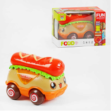 Машина музична XJ 535 (72/2) “Хот дог“, на батарейках, звуки машини, підсвічування, мелодія, інерція, в коробці