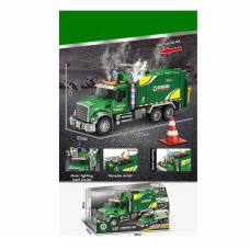 Машина музична ZH 811-11 (18) “Сміттєвіз“, підсвічування, звуки транспорту, 1:10, парогенератор, помпова подача води, інерція, прогумовані колеса, в коробці