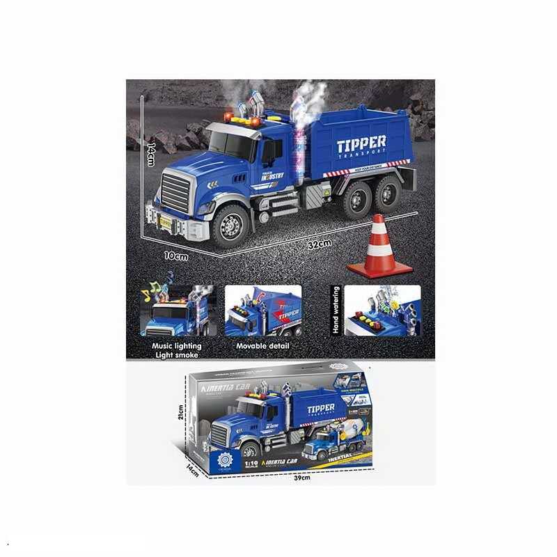 Машина музична ZH 811-2 (18) “Самоскид”, 1:10, інерція, звуки, підсвічування, парогенератор, гумові шини, в коробці