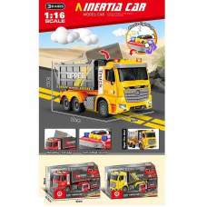 Машина музична ZH 812-2 (36) 2 види, самоскид, 24х9.5х13 см, інерція, підсвічування, звук, на батарейках, причеп, рухомі елементи, в коробці