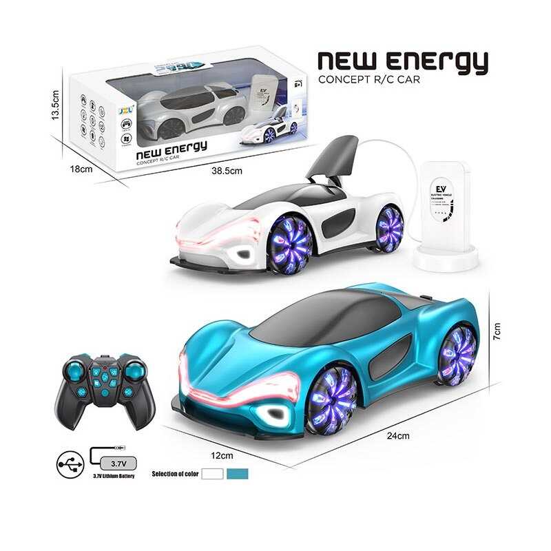 Машина на радіокеруванні 2990 (18) 2 кольори, акумулятор 3.7 V,  розмір - 24х12х7 см, зарядна станція,  пульт 2.4 GHz, парогенерація, підсвічування, звуки, музика, оберт: 360°, відкривається капот, в коробці