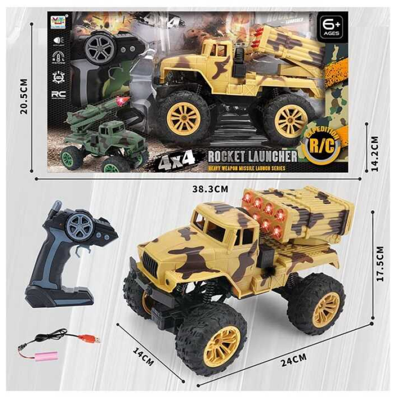 Машина на радіокеруванні 383-93 (24/2) акумулятор 3.7 V, звук, підсвічування, колеса 6х6, в коробці