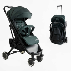 Візок прогулянковий дитячий “JOY“ Vittoria 30883 (1) колір ТЕМНО-ЗЕЛЕНИЙ, рама алюмінієва, футкавер, телескопічна ручка