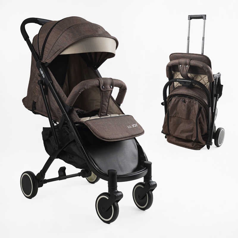 Візок прогулянковий дитячий “JOY“ Vittoria 71055 (1) колір КОРИЧНЕВИЙ ЛЬОН, рама алюмінієва, футкавер, телескопічна ручка