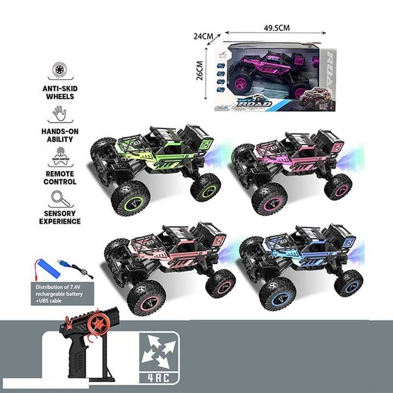 Машина на радіокеруванні 911-716 A (8) парогенерація, амортизація, підсвічування, великі гумові шини, акум. 7.4V, USB-кабель, в коробці, ВИДАЄТЬСЯ МІКС ВИДІВ