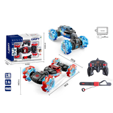Машина на радіокеруванні DH 666-68 (18/2) 2 кольори, підсвічування, 1:16, 2 види керування: браслет/пульт, трансформація корпусу, 4х4, оберти на 360°, акумулятор 7.4 V, пульт 2.4 GHz, в коробці
