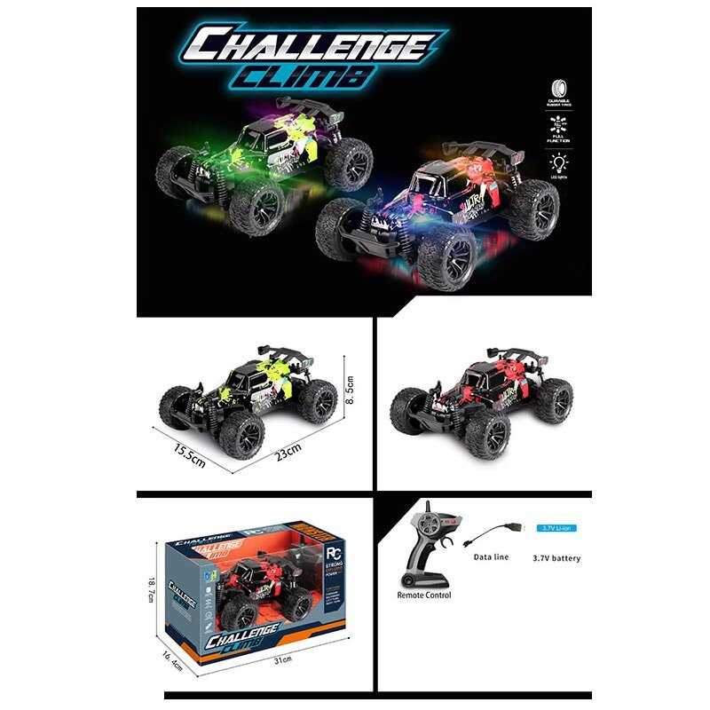 Машина на радіокеруванні DH 666-84 B (24/2) 2 види, підсвічування, амортизація, протиударний корпус, пульт 2.4 GHz, акумулятор 3.7 V, в коробці