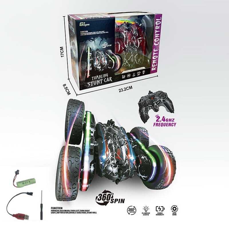 Машина на радіокеруванні H 02 (36) акумулятор 3.7 V, пульт 2.4 G, підсвічування, гумові колеса, обертається на 360, перевертиш, в коробці