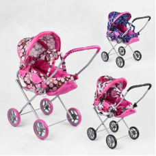 Візочок для ляльок 9391 (4) “Melobo“, 3 види, алюмінієвий корпус, знімна люлька, в пакеті, ВИДАЄТЬСЯ ТІЛЬКИ МІКС ВИДІВ