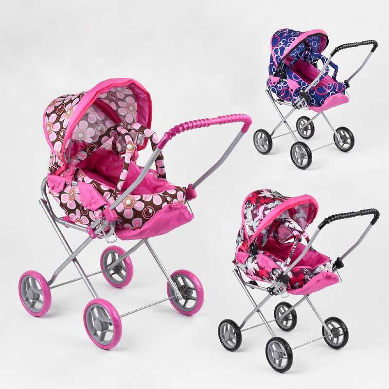 Візочок для ляльок 9391 (4) “Melobo“, 3 види, алюмінієвий корпус, знімна люлька, в пакеті, ВИДАЄТЬСЯ ТІЛЬКИ МІКС ВИДІВ