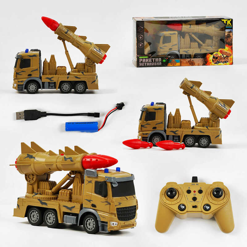 Машина на радіокеруванні TK - 266-50 (24/2) “TK Group“, військова техніка, звук, стріляння, акум. 3,7 V, пульт 2,4 GHz, у коробці Машина на радіокеруванні TK - 266-50 (24/2) “TK Group“, військова техніка, звук, стріляння, акум. 3,7 V, пульт 2,4 GHz, у коробці