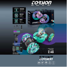 Машина на радіокеруванні XB 1234 (24) 2 кольори, підсвічування, парогенерація, зміна положення корпусу, музика, режим демонстрації, роликові колеса, дрифт, USB кабель, піпетка, пульт 2.4G + сенсорний браслет, акум. 3.7V, в коробці