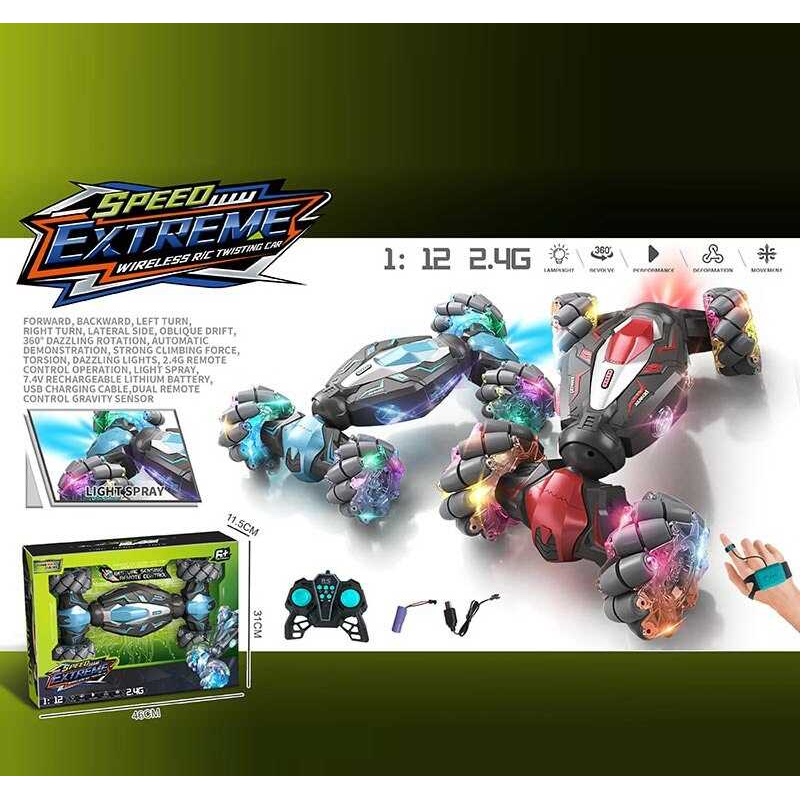 Машина на радіокеруванні YJ 097-1 A (18) 2 кольори,  масштаб: 1:12, акумулятор: 7.4 V, пульт 2.4 GHz, браслет, USB - кабель, оберт: 360°, підсвічування, звуки, парогенерація,  роликові колеса, в коробці