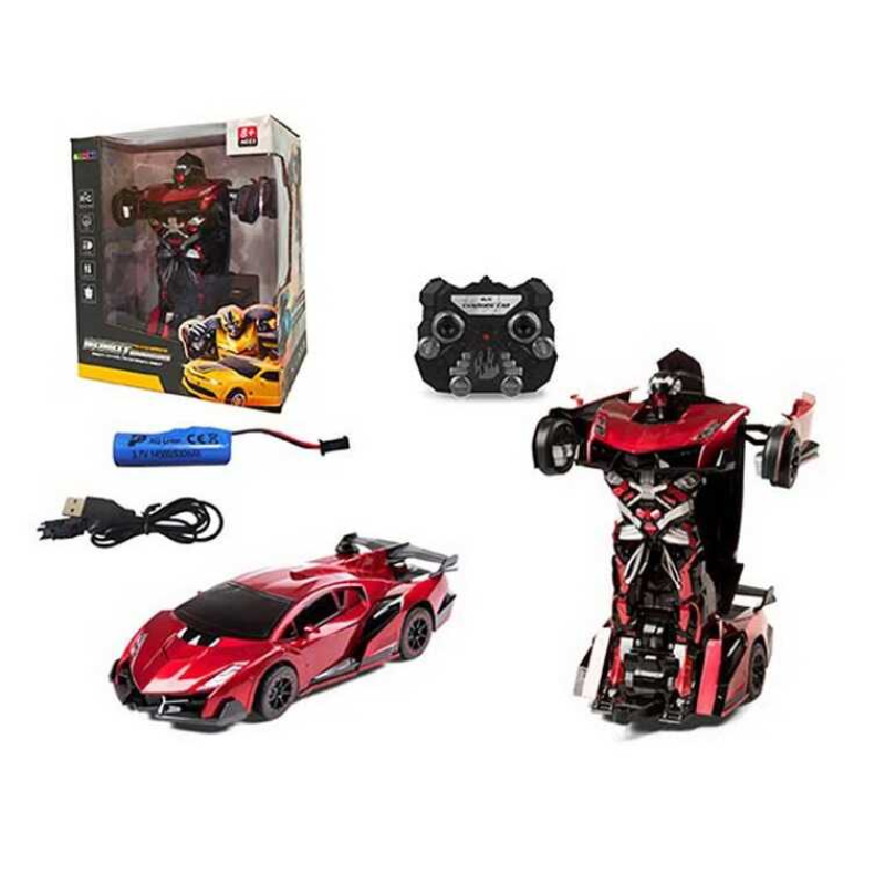 Машина-трансформер на радіокеруванні TT 659 (12) акумулятор 3.7 V, пульт 2.4 Ghz, підсвічування, звуки, репліки англ. мовою, гумові шини, в коробці