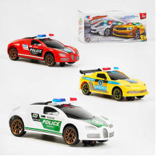 Машинка 111-9 B /3B (120/2) “Поліція“, 3 кольори, підсвічування, звуки, колеса вільного ходу, в коробці, ВИДАЄТЬСЯ ТІЛЬКИ МІКС ВИДІВ