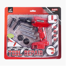 Інструмент 6210 C-1 (72/2) “Шуруповерт”, на батарейках, 3 насадки, гайки, шурупи, на листі