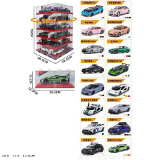 Машинка 1901-201 A (24/3) металопластик, звук, підсвічування, інерція, гумові колеса, відчиняються двері, багажник й капот, у боксі