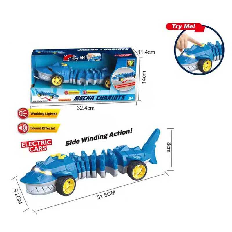 Машинка 765-22 (36/2) “Акула”, звук, підсвічування, гумові колеса, в коробці