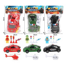 Машинка 77672 (72/2) 3 види, машина, дорожні знаки, гвинтокрил, модель ігрова фігурка, інерція, у пакеті