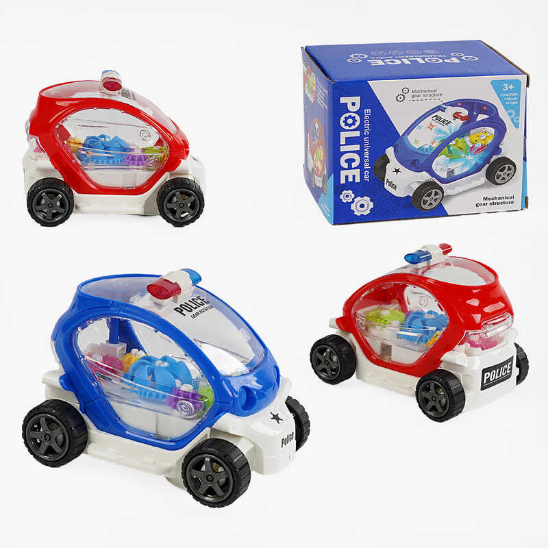 Машинка 8899-136 (168/2) 2 кольори, “Поліція“, підсвічування, звук, колесо вільного ходу, рухомі шестерні, в коробці