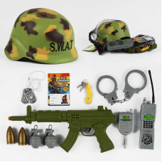 Військовий набір 88364 (60/2) каска, аксесуари, у сітці