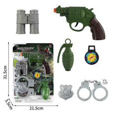 Військовий набір BN 369 M-69 (168/2) револьвер, гранта, наручники, бінокль, компас, значок, на листі