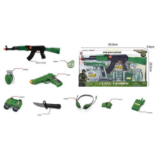 Військовий набір M 016 B (36/2) 2 види зброї, тріскачка, аксесуари, в коробці