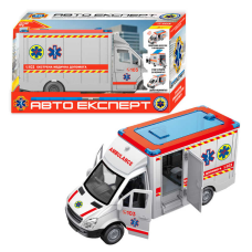 Машинка TK 97569 (24) “Авто Експерт“, “Швидка допомога“, ОЗВУЧ УКР МОВОЮ,  інерція, звук, підсвіч, вірші, пісні, двері, та дах відчиняються, в коробці