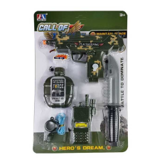 Військовий набір M 06 (72/2) 5 елементів, пістолет, звук, підсвічування, на листі