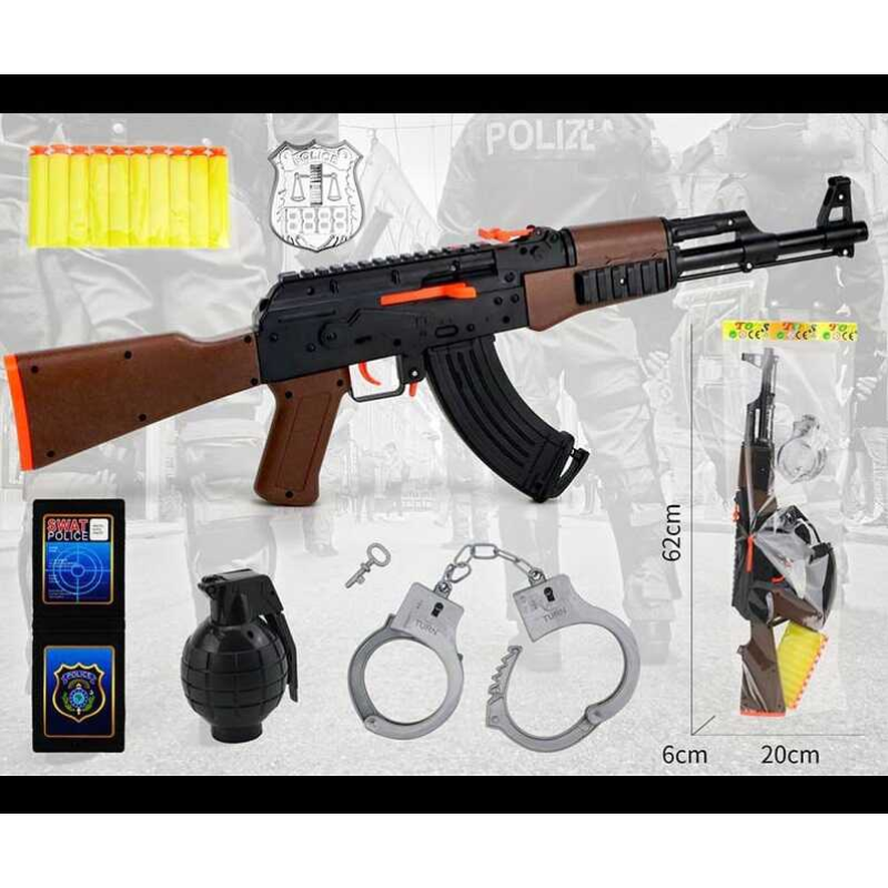 Військовий набір QR 777-4 (72/2) автомат, граната з ефектами, 10 м“яких патронів, аксесуари, в пакеті