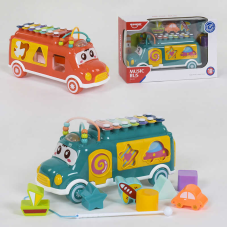 Машинка логічна HE 8023 (48/2) 2 кольори, з ксилофоном, в коробці