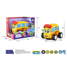 Машинка м`яка QL 8003 C-5 (48) “Шкільний автобус”, герой, звуки, музика, вібрує, знімний чохол, на батарейках, в коробці 