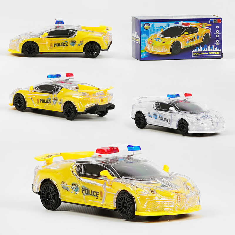 Машинка на батарейках 67223 (144) “TK Group“, 2 кольори, ОЗВУЧУВАННЯ УКРАЇНСЬКОЮ МОВОЮ, “Поліція“, звук, підсвічування, колесо вільного ходу, в коробці