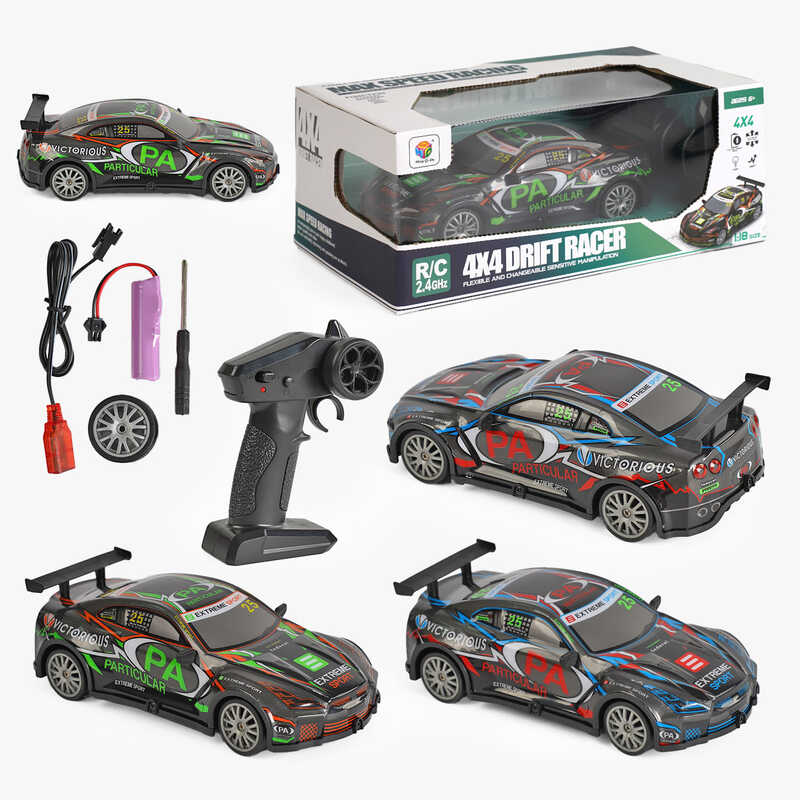 Машинка на радіокеруванні 805-5 A (48) 2 кольори, акумулятор 3.7 V, пульт 2.4 GHz, змінні колеса, гумові шини, підсвічування, викрутка, в коробці