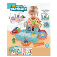 Мийка 2016-142 (36/2) автоматична подача води, 19 аксесуарів, кран повертається на 90 градусів, склянки, тарілки, столове приладдя, овочі, в коробці