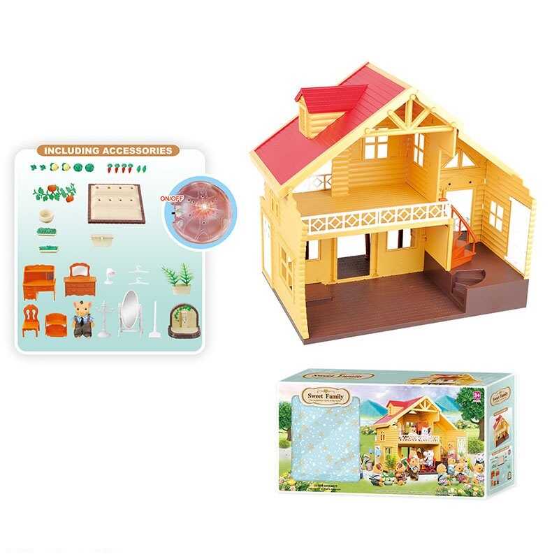 Вілла “Щаслива сім“я“ 012-03 (6) меблі, фігурка, підсвічування, в коробці