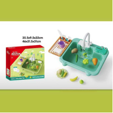 Мийка посуду WD 802 A (18/2)  автоматична подача води, вода ллється з крана, сушка для посуду, столове приладдя, муляжі овочів та фруктів, в коробці