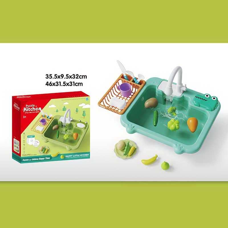 Мийка посуду WD 802 A (18/2)  автоматична подача води, вода ллється з крана, сушка для посуду, столове приладдя, муляжі овочів та фруктів, в коробці