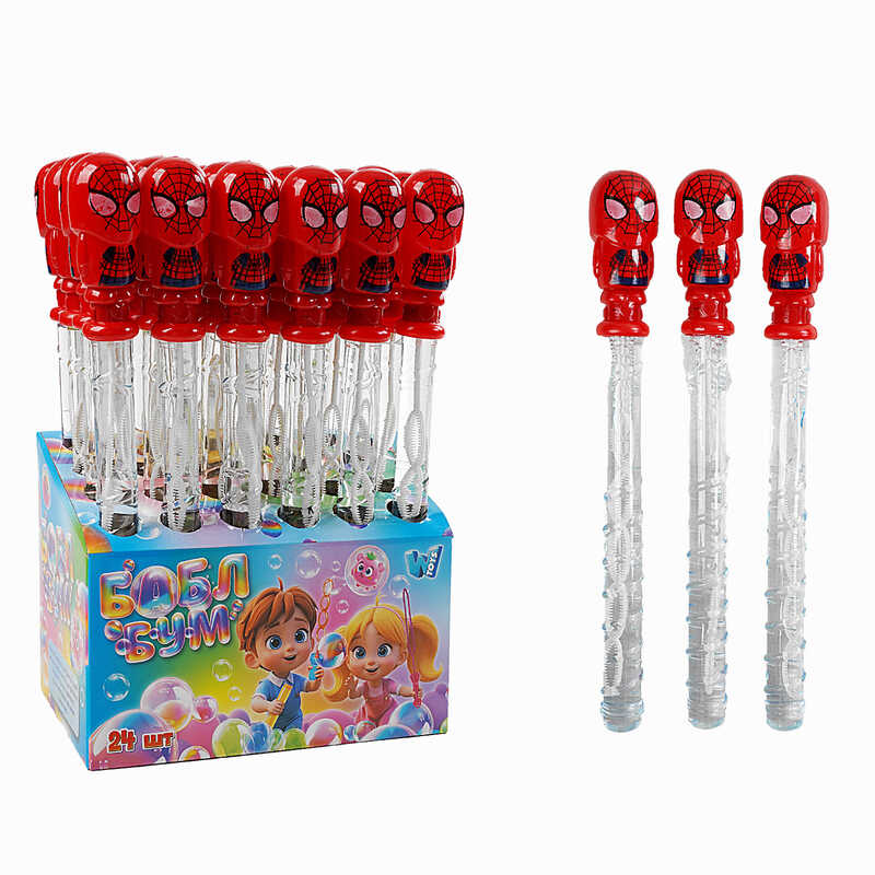 Мильні бульбашки LK 33602 (6) “WToys“, ЦІНА ЗА 24 ШТУКИ В БЛОЦІ, “Герой“, висота 36см, в коробці