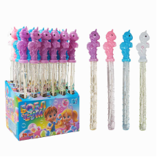 Мильні бульбашки LK 80622 (6) “WToys“, ЦІНА ЗА 24 ШТУКИ В БЛОЦІ, “Єдиноріг“, висота 36см, в коробці