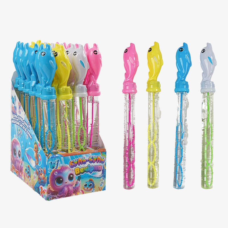 Мильні бульбашки TC 11708 (12) “WToys“, ЦІНА ЗА 24 ШТУКИ В БЛОЦІ, “Дельфінчик“, висота 25см, в коробці