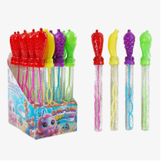 Мильні бульбашки TC 16877 (12) “WToys“, ЦІНА ЗА 24 ШТУКИ В БЛОЦІ, “Фрукти“, висота 25см, в коробці